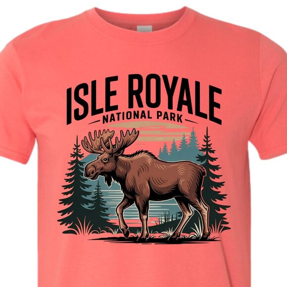 Isle Royale National Park T-Shirt Moose Nature Hiking Outdoors - Picture 1 of 8